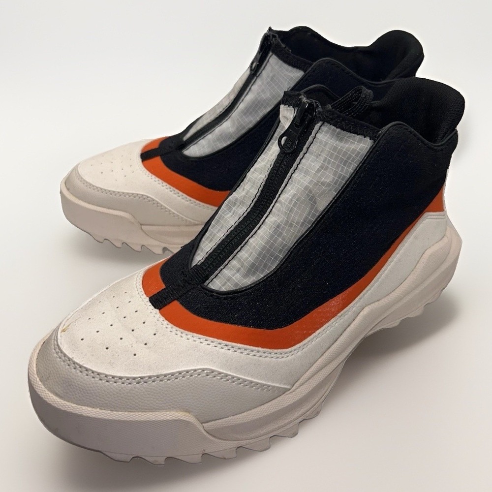 Sorel Ona 718 Zip Sneakers Womens 8 Black White Orange NL4859-010